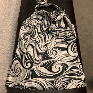 Black & White Silky Halter Top